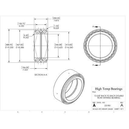 Picture of 13-5/8" Back to Back Double Row Tapered Bearing