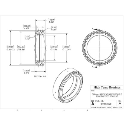 Picture of 380mm Back to Back Double Row Tapered Bearing