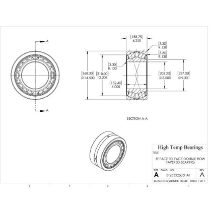 Picture of 8" Face to Face Double Row Tapered Bearing