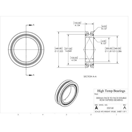 Picture of 300mm Face to Face Double Row Tapered Bearing