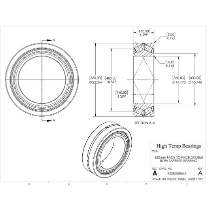 Picture of 360mm Face to Face Double Row Tapered Bearing