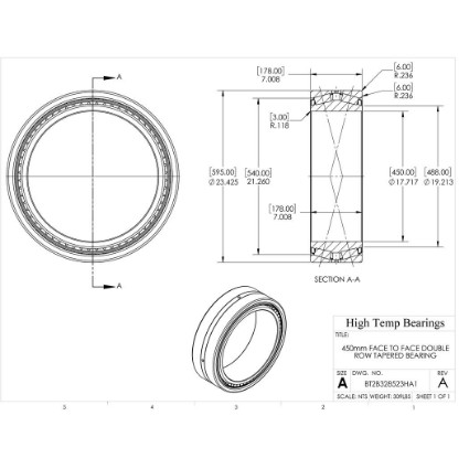 Picture of 450mm Face to Face Double Row Tapered Bearing