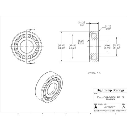 Picture of 20mm Cylindrical Roller Bearing NUP204ECP