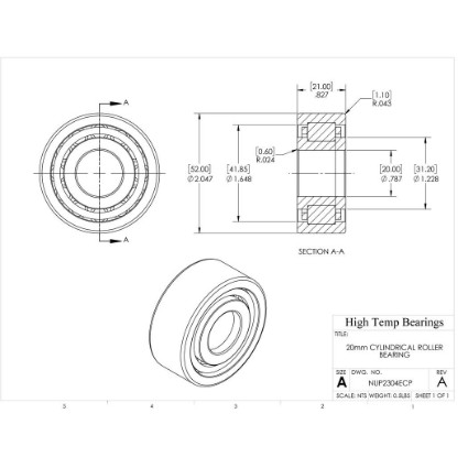 Picture of 20mm Cylindrical Roller Bearing NUP2304ECP