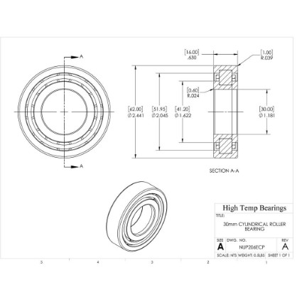 Picture of 30mm Cylindrical Roller Bearing NUP206ECP