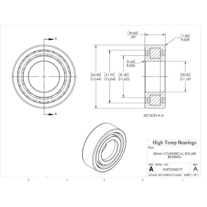 Picture of 30mm Cylindrical Roller Bearing NUP2206ECP