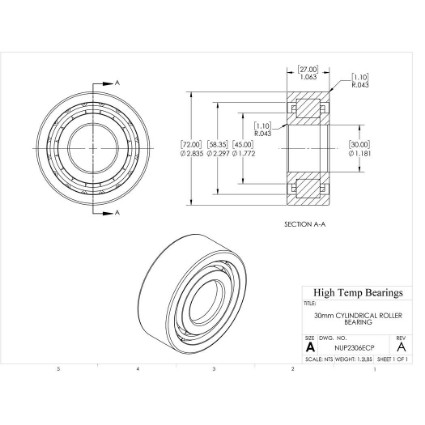 Picture of 30mm Cylindrical Roller Bearing NUP2306ECP