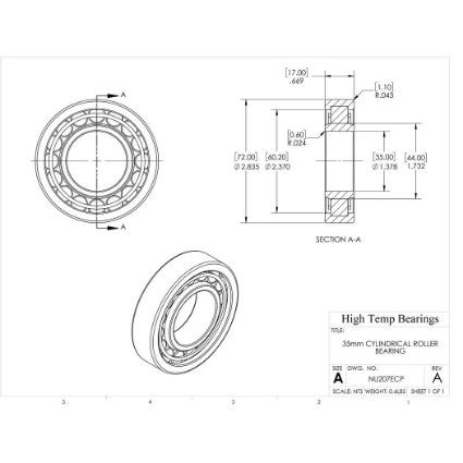 Picture of 35mm Cylindrical Roller Bearing NU207ECP