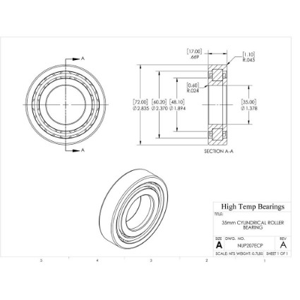 Picture of 35mm Cylindrical Roller Bearing NUP207ECP