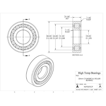 Picture of 35mm Cylindrical Roller Bearing NUP307ECP