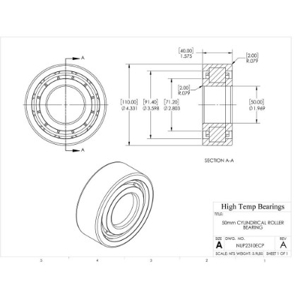 Picture of 50mm Cylindrical Roller Bearing NUP2310ECP