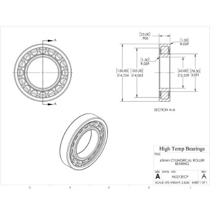 Picture of 65mm Cylindrical Roller Bearing NU213ECP