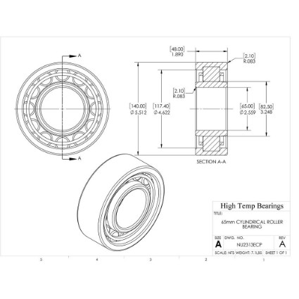 Picture of 65mm Cylindrical Roller Bearing NU2313ECP