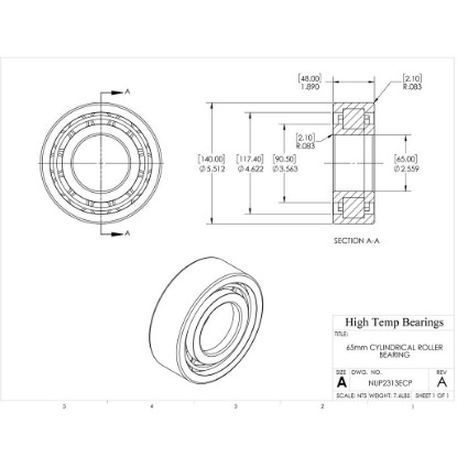 Picture of 65mm Cylindrical Roller Bearing NUP2313ECP