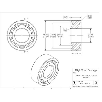 Picture of 75mm Cylindrical Roller Bearing NUP2315ECP