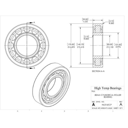 Picture of 80mm Cylindrical Roller Bearing NU316ECP