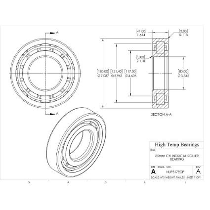 Picture of 85mm Cylindrical Roller Bearing NUP317ECP