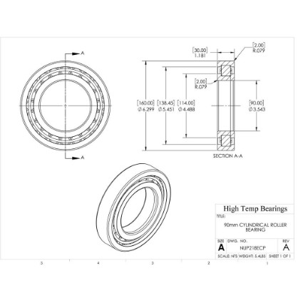 Picture of 90mm Cylindrical Roller Bearing NUP218ECP