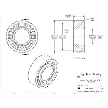 Picture of 100mm Cylindrical Roller Bearing NU2320ECP