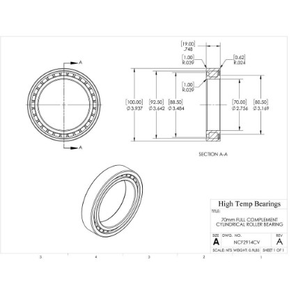 Picture of 70mm Full Complement Cylindrical Roller Bearing