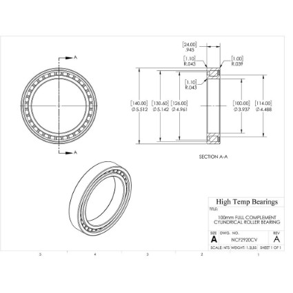 Picture of 100mm Full Complement Cylindrical Roller Bearing