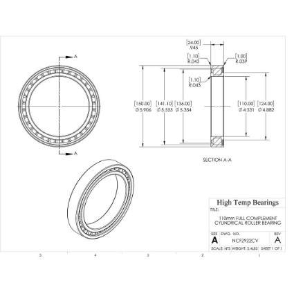 Picture of 110mm Full Complement Cylindrical Roller Bearing