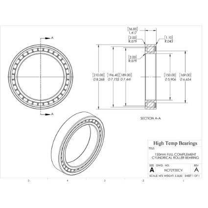 Picture of 150mm Full Complement Cylindrical Roller Bearing