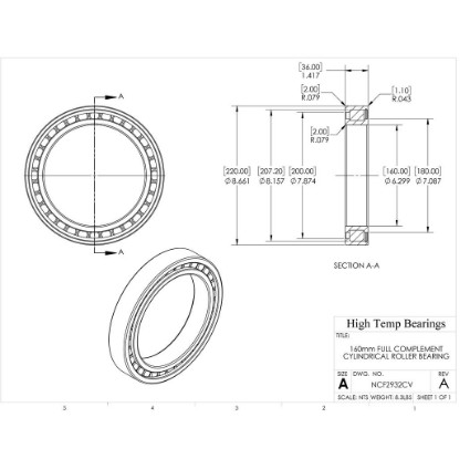 Picture of 160mm Full Complement Cylindrical Roller Bearing