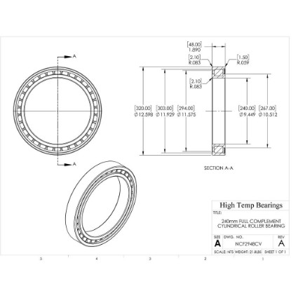 Picture of 240mm Full Complement Cylindrical Roller Bearing