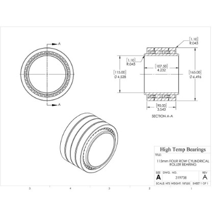 Picture of 115mm Four Row Cylindrical Roller Bearing