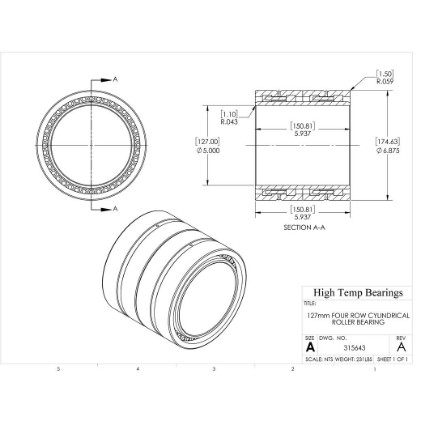 Picture of 127mm Four Row Cylindrical Roller Bearing