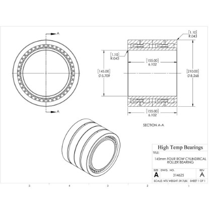 Picture of 145mm Four Row Cylindrical Roller Bearing