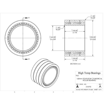 Picture of 160mm Four Row Cylindrical Roller Bearing