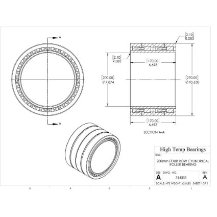 Picture of 200mm Four Row Cylindrical Roller Bearing