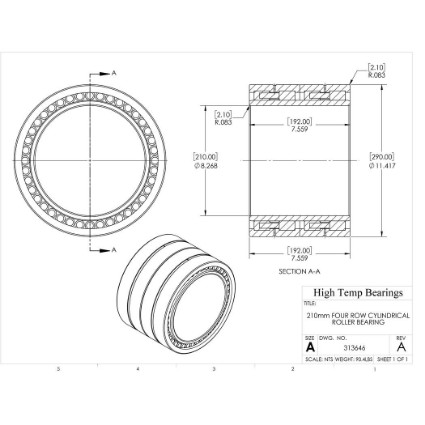 Picture of 210mm Four Row Cylindrical Roller Bearing