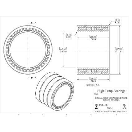 Picture of 220mm Four Row Cylindrical Roller Bearing
