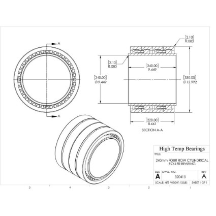 Picture of 240mm Four Row Cylindrical Roller Bearing 320415