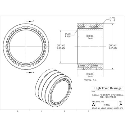 Picture of 280mm Four Row Cylindrical Roller Bearing