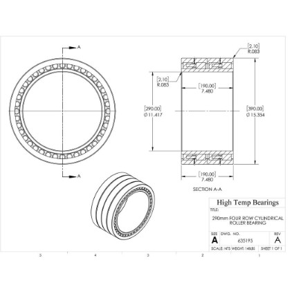 Picture of 290mm Four Row Cylindrical Roller Bearing