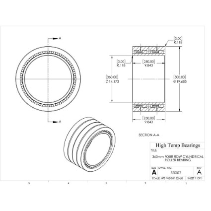 Picture of 360mm Four Row Cylindrical Roller Bearing