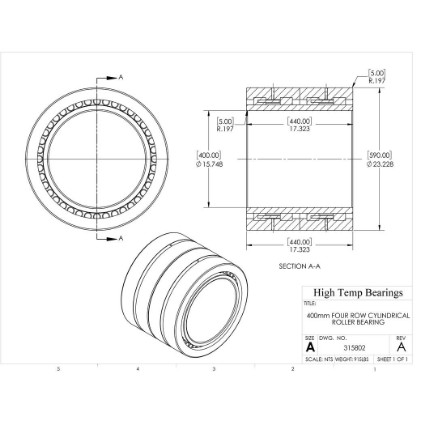 Picture of 400mm Four Row Cylindrical Roller Bearing