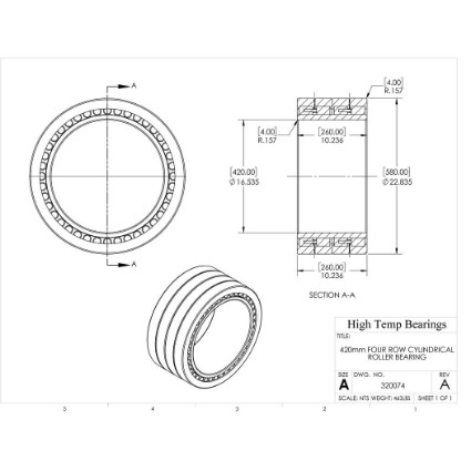 Picture of 420mm Four Row Cylindrical Roller Bearing