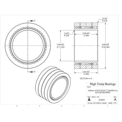 Picture of 440mm Four Row Cylindrical Roller Bearing