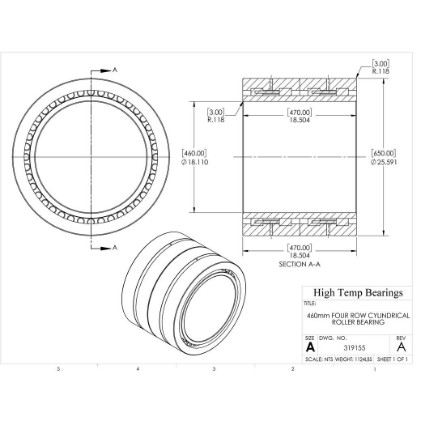 Picture of 460mm Four Row Cylindrical Roller Bearing