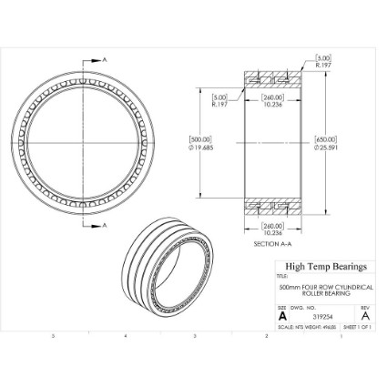 Picture of 500mm Four Row Cylindrical Roller Bearing