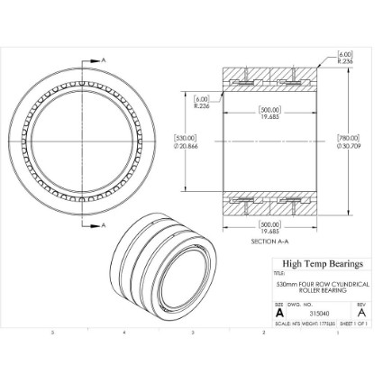 Picture of 530mm Four Row Cylindrical Roller Bearing