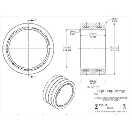 Picture of 750mm Four Row Cylindrical Roller Bearing