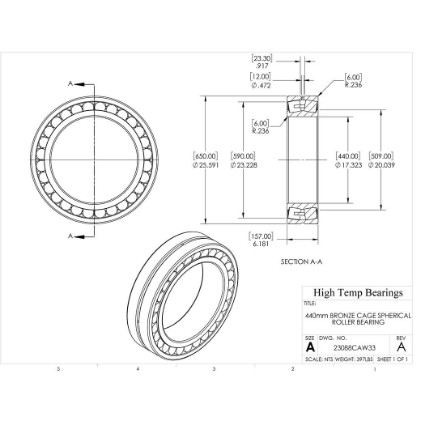 Picture of 440mm Bronze Cage Spherical Roller Bearing