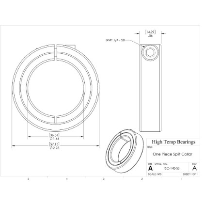 Picture of 1-7/16" Clamping 303 Stainless Steel Shaft Collar