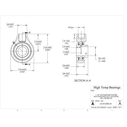 Picture of 1-1/2" Set Screw Mounted Hanger Bearing